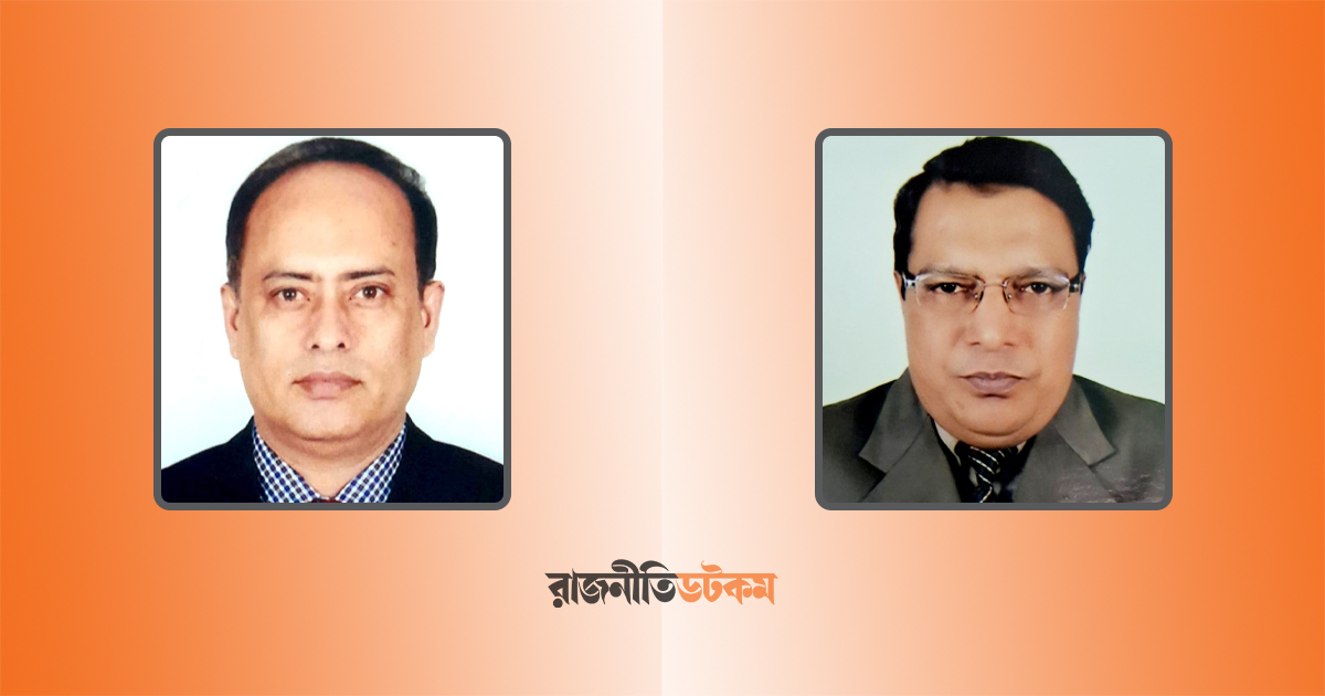বিসিএস ত্রয়োদশ ব্যাচের নতুন কার্যনির্বাহী পর্ষদের সভাপতি মাহবুবুর রহমান (বাঁয়ে) ও সাধারণ সম্পাদক মো. আলমগীর হোসেন (ডানে)