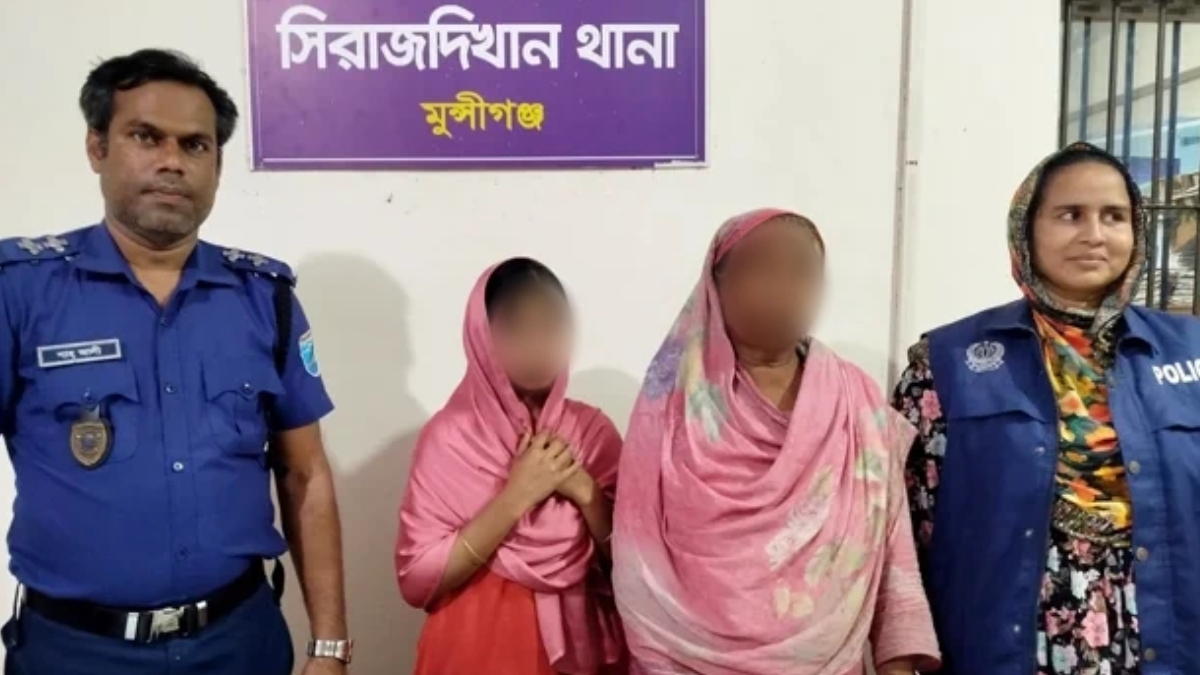 আটক জান্নাত আক্তার (বাঁয়ে) এবং মোসা. গুলবাহার (ডানে)। ছবি: সংগৃহীত