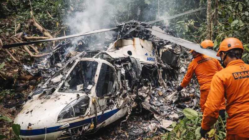 All 8 passengers killed in helicopter crash in Indonesia