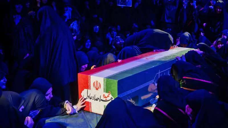 Ayatollah Ali Khamenei's funeral in Karbala today.