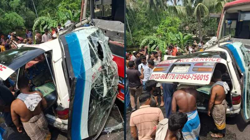 Bus-ambulance collision in Nagarkanda, 5 killed