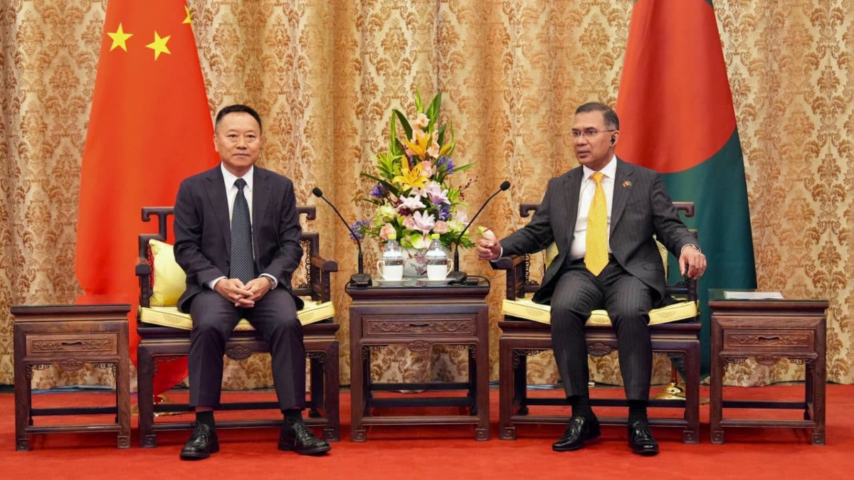 Chinese Water Resources Minister Li Guoying meets Prime Minister Tarique Rahman in Beijing