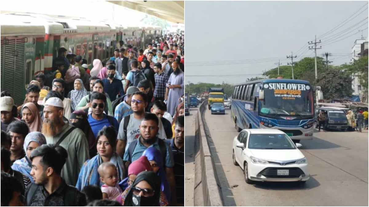 স্টেশন-টার্মিনালে মানুষের ভিড়, মহাসড়কে স্বস্তি