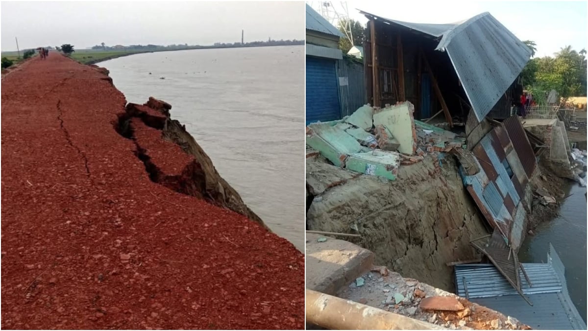Erosion at the Dhaleshwari River-Meghna River confluence threatens roads and homes