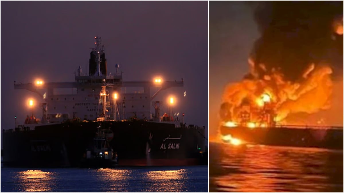 Fire breaks out on Kuwaiti oil tanker subjected to drone attack in Dubai (1)