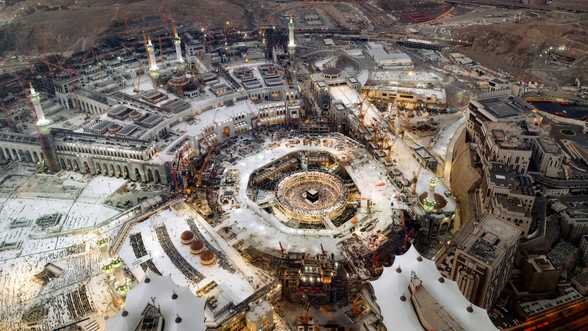 Grand Mosque from a Grand Royal Suite at the Fairmont Makkah Clock Royal Tower