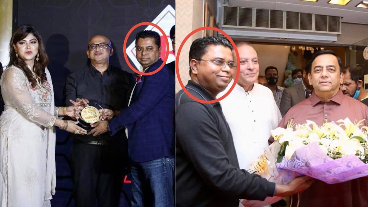 আওয়ামী লীগ সরকারের প্রতিমন্ত্রী মুরাদ হাসান (বাঁয়ের ছবি) ও সাবেক আইজিপি বেনজীর আহমেদের (ডানের ছবি) সঙ্গে কামাল জামান মোল্লা। ছবি: ফেসবুক থেকে