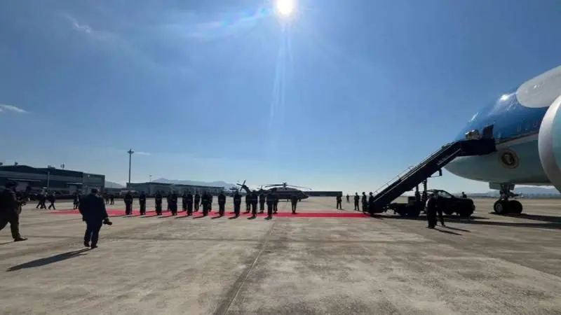 North Korea fires missile test before Trump lands in South Korea