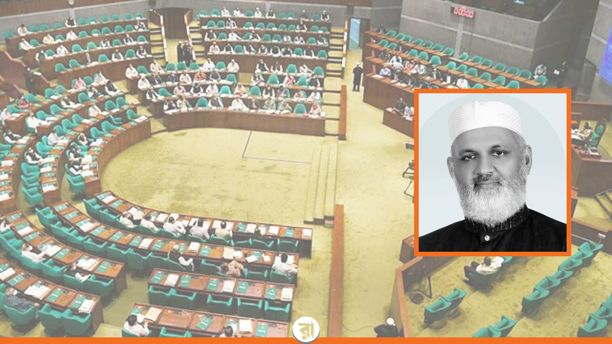 সংসদ অধিবেশনে বক্তব্য রাখেন জামায়াতে ইসলামীর সংসদ সদস্য নাজিবুর রহমান মোমেন। কোলাজ: রাজনীতি ডটকম