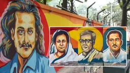সঞ্জীবকে বাদ দিয়ে ফুটপাতের দেয়ালে রোকেয়া-জসীমউদ্দীন-জীবনানন্দের মুখ