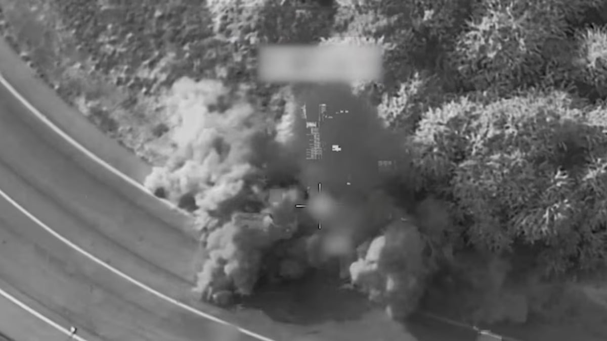 Smoke rises following a strike at an unknown location