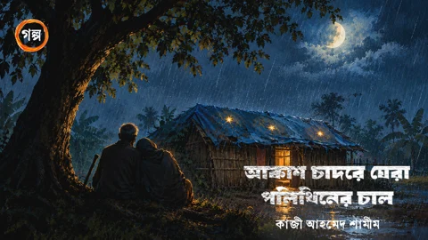 ছোটগল্প আকাশ চাদরে ঘেরা পলিথিনের চাল। প্রচ্ছদ: রাজনীতি ডটকম