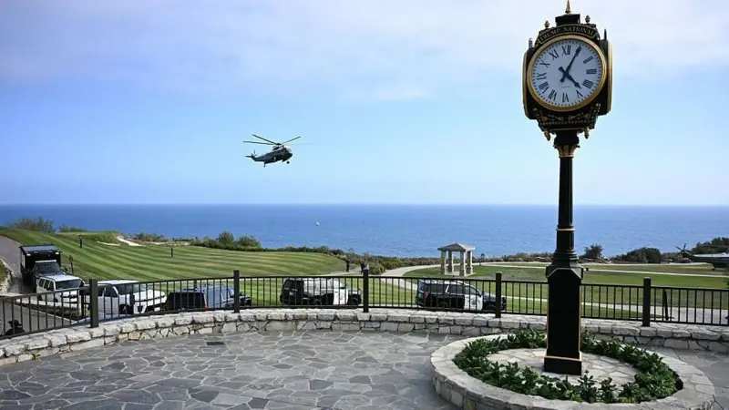 Suspect detained with a pistol near golf course ahead of Trump's visit.