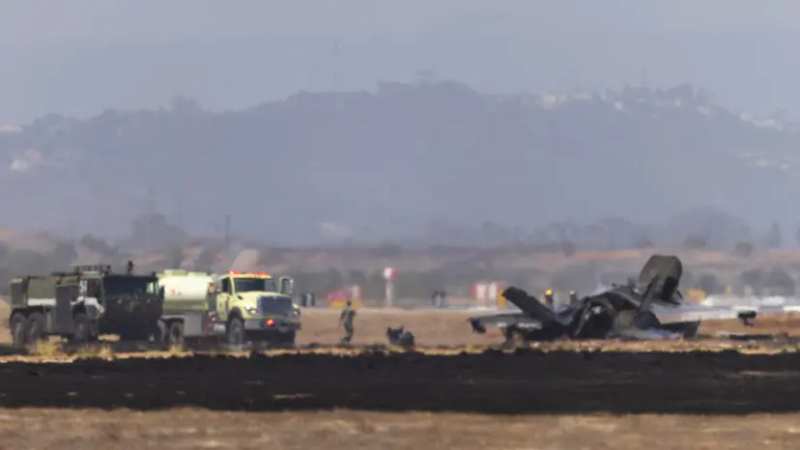 US F-35 fighter jet crashes in California; pilot unhurt.