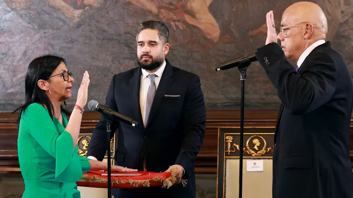 Venezuelas-interim-President-Delcy-Rodriguez-Taking-Oath-06-01-2026