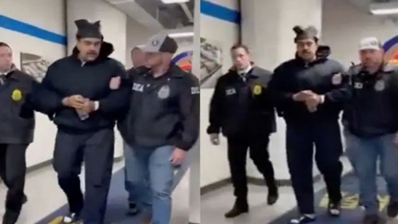Video released showing Nicolas Maduro being walked around in 'handcuffs'